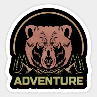 Grizzly Bear Adventure Camping Hiking Nature Sticker